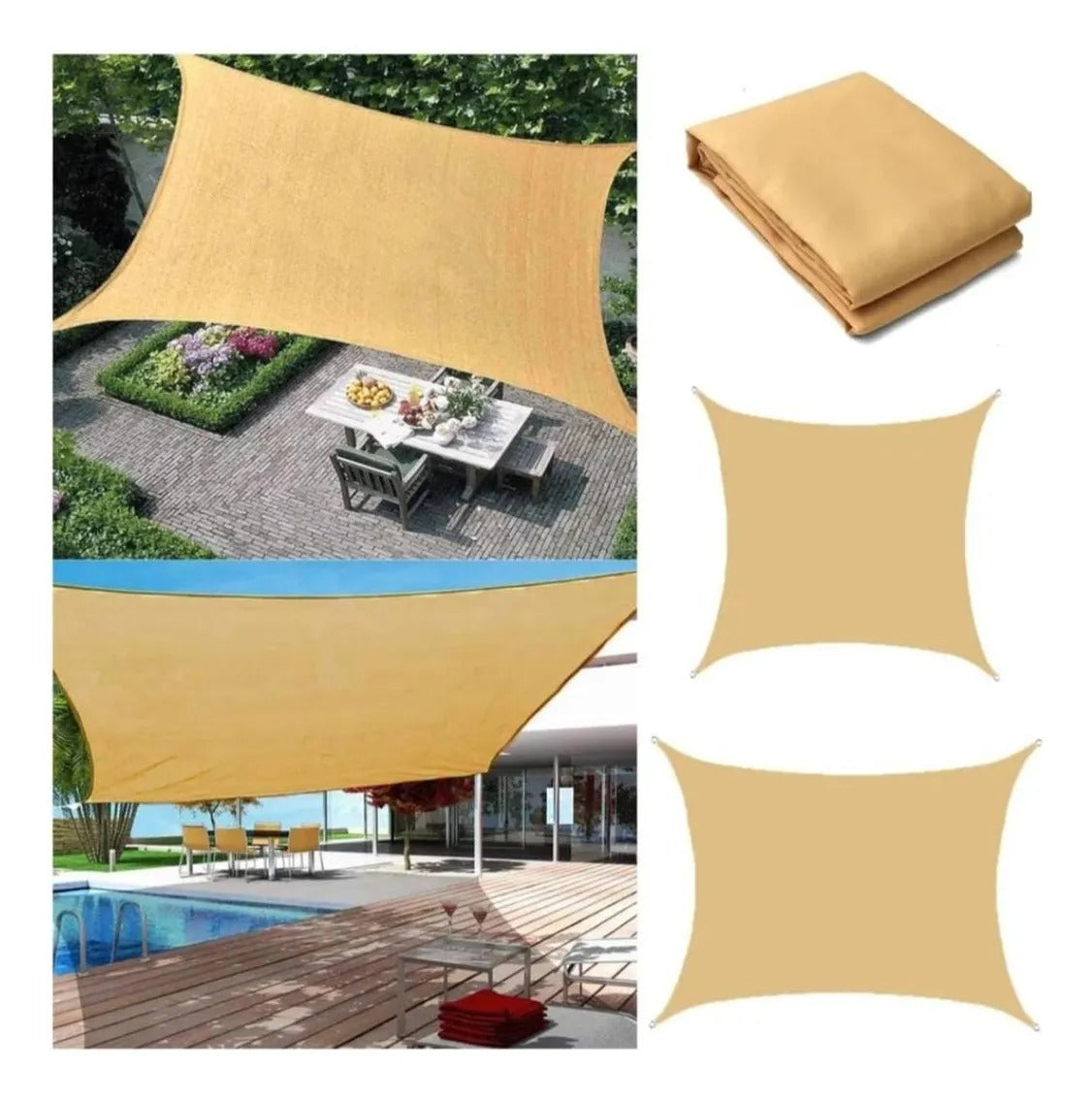 Toldo Vela Cuadrado Sombra 3x3 Toldo Beige
